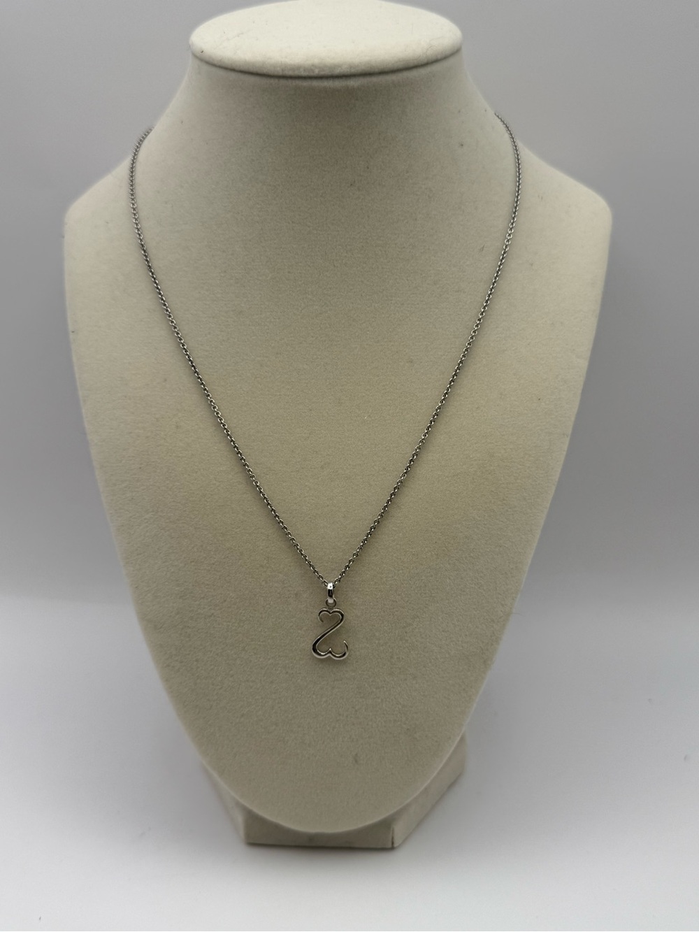 Jared Sterling Silver Open Heart Necklace .925 Minimalist Pendant